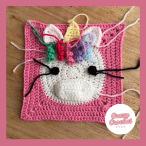 Unicorn granny square assembly