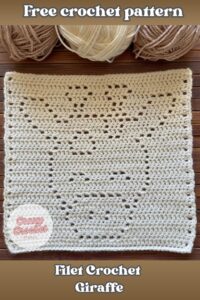 This filet crochet giraffe head is a simple, fun and free pattern