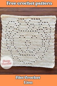 a free filet crochet pattern of a lion