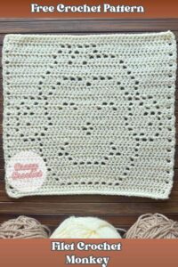 Free filet crochet pattern: Monkey