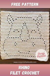 Rhino Filet Crochet Pattern | Free Design